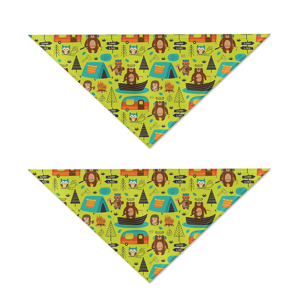 Animal Camping Pattern Print Dog Bandana