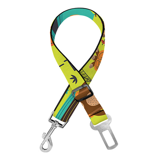 Animal Camping Pattern Print Dog Seat Belt