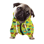 Animal Camping Pattern Print Dog Zip Up Hoodie