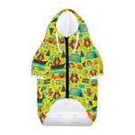 Animal Camping Pattern Print Dog Zip Up Hoodie
