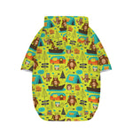 Animal Camping Pattern Print Dog Zip Up Hoodie