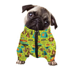 Animal Camping Pattern Print Dog Zip Up Jacket