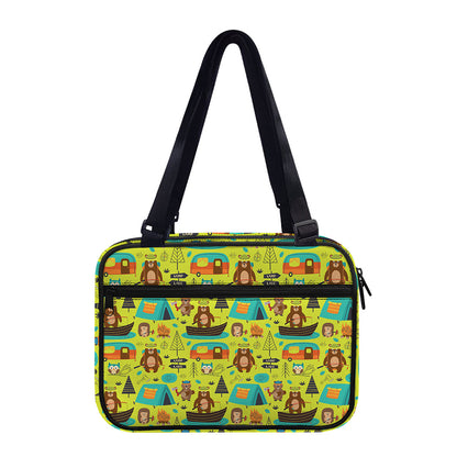 Animal Camping Pattern Print Double Strap Bible Bag