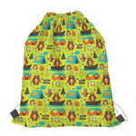 Animal Camping Pattern Print Drawstring Bag