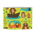 Animal Camping Pattern Print Drum Lamp Shade