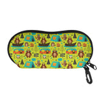 Animal Camping Pattern Print Glasses Case