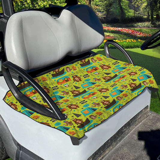 Animal Camping Pattern Print Golf Cart Seat Cover