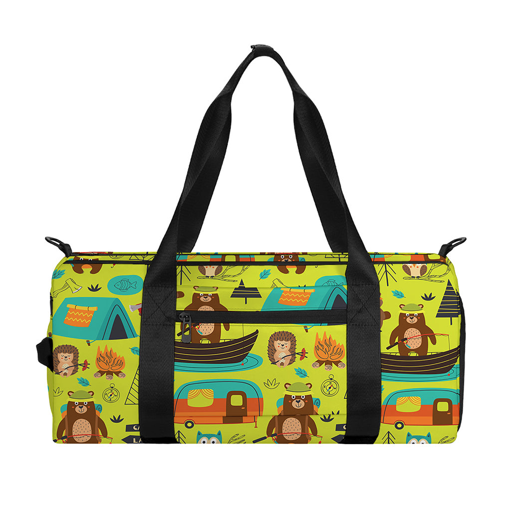 Animal Camping Pattern Print Gym Bag
