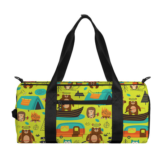 Animal Camping Pattern Print Gym Bag