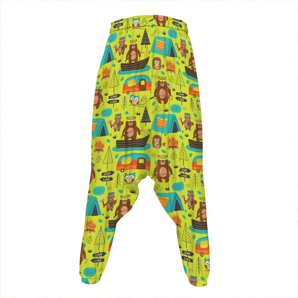 Animal Camping Pattern Print Hammer Pants