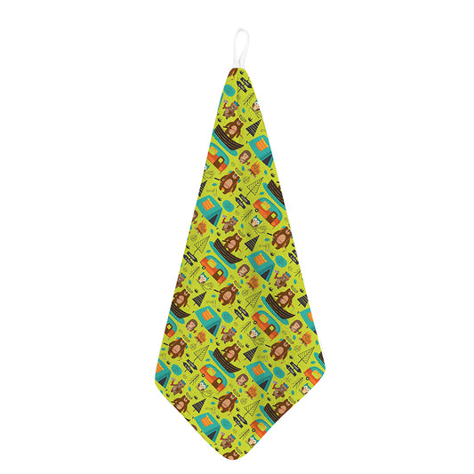 Animal Camping Pattern Print Hand Towel