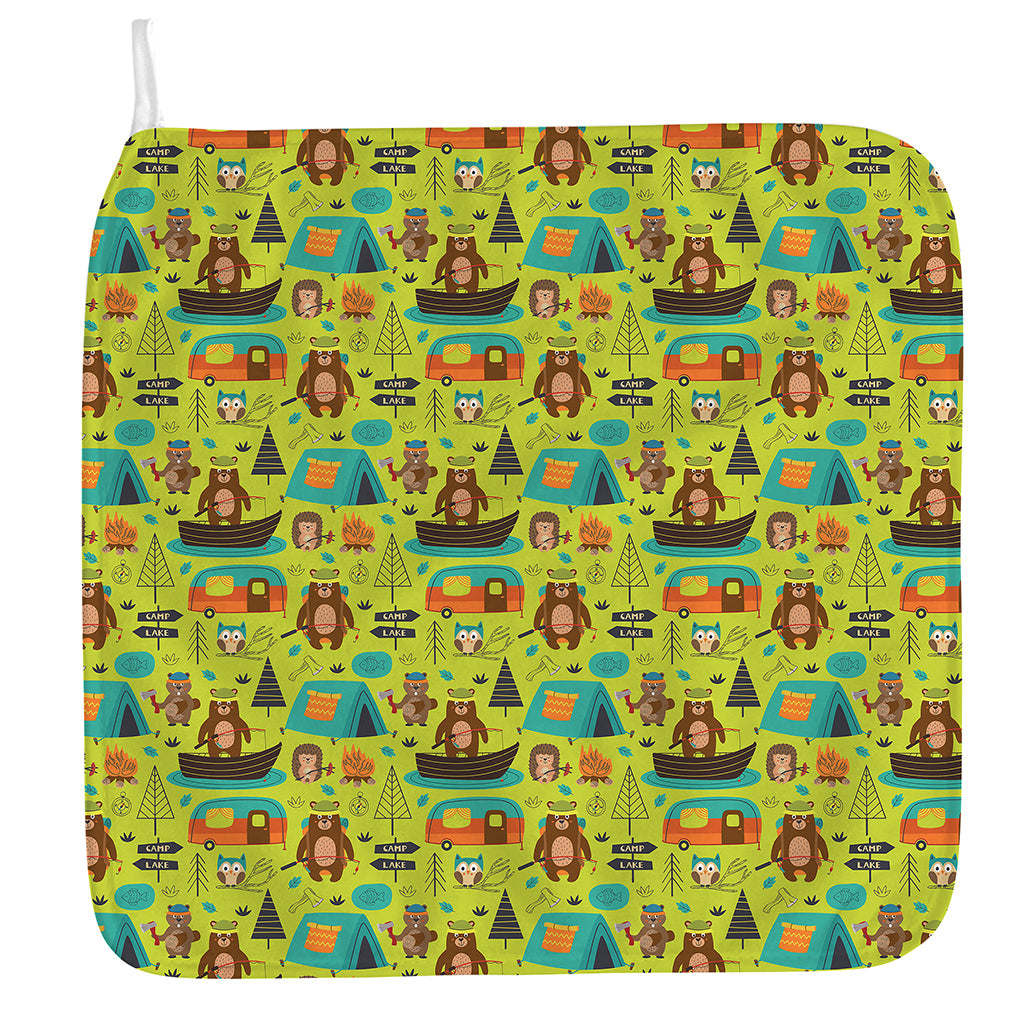 Animal Camping Pattern Print Hand Towel