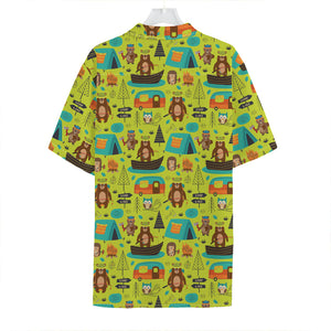 Animal Camping Pattern Print Hawaiian Shirt