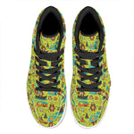 Animal Camping Pattern Print High Top Leather Sneakers