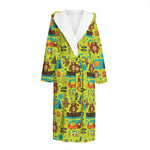 Animal Camping Pattern Print Hooded Bathrobe