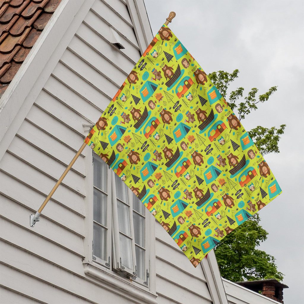 Animal Camping Pattern Print House Flag