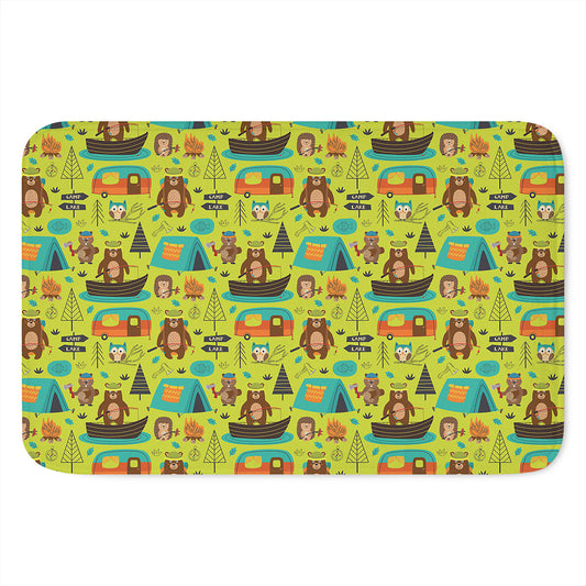 Animal Camping Pattern Print Indoor Door Mat