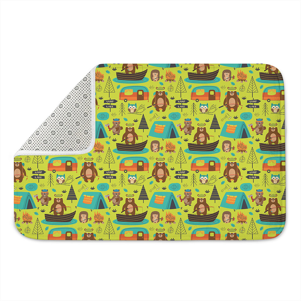 Animal Camping Pattern Print Indoor Door Mat