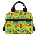 Animal Camping Pattern Print Insulated Lunch Bag