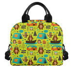 Animal Camping Pattern Print Insulated Lunch Bag
