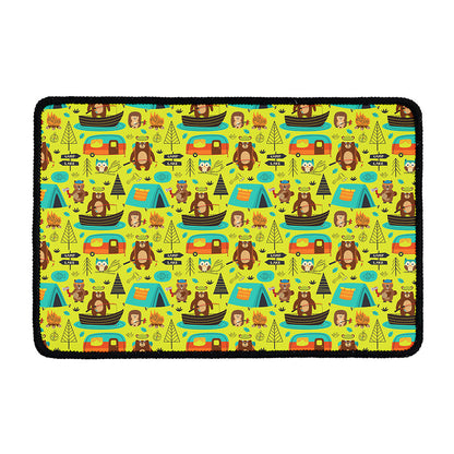 Animal Camping Pattern Print Kitchen Mat