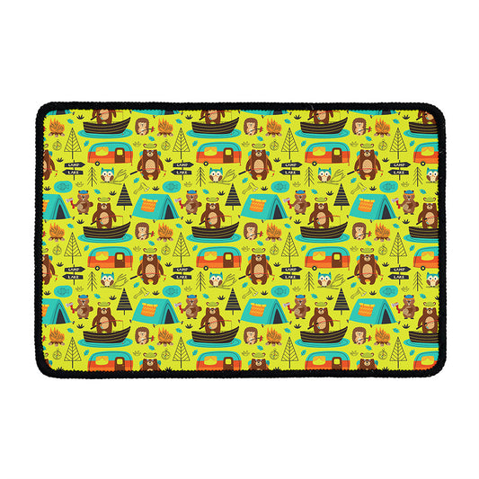 Animal Camping Pattern Print Kitchen Mat