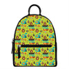 Animal Camping Pattern Print Leather Backpack