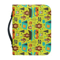 Animal Camping Pattern Print Leather Bible Cover