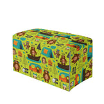 Animal Camping Pattern Print Leather Tissue Box Cover