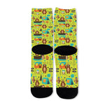 Animal Camping Pattern Print Long Socks