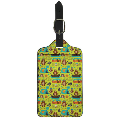 Animal Camping Pattern Print Luggage Tag