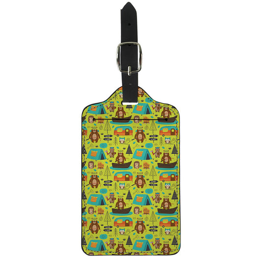 Animal Camping Pattern Print Luggage Tag