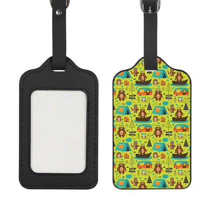 Animal Camping Pattern Print Luggage Tag