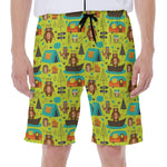 Animal Camping Pattern Print Men's Beach Shorts