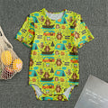 Animal Camping Pattern Print Men's Bodysuit