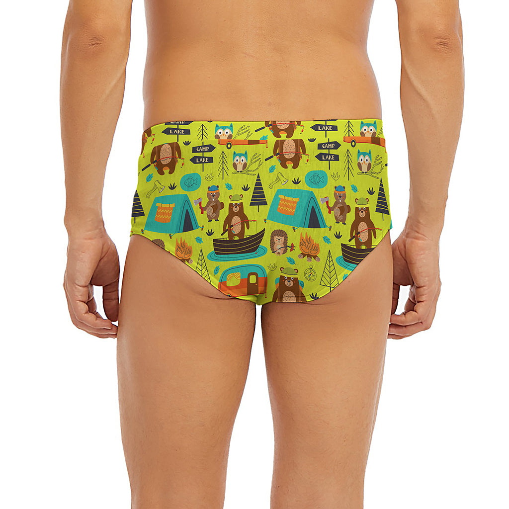 Animal Camping Pattern Print Men's Briefs