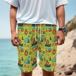 Animal Camping Pattern Print Men's Cargo Shorts