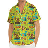 Animal Camping Pattern Print Men's Deep V-Neck Shirt