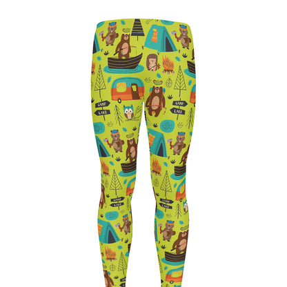 Animal Camping Pattern Print Men's leggings