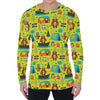 Animal Camping Pattern Print Men's Long Sleeve T-Shirt