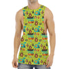 Animal Camping Pattern Print Men's Muscle Tank Top