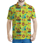 Animal Camping Pattern Print Men's Polo Shirt