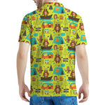 Animal Camping Pattern Print Men's Polo Shirt