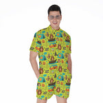 Animal Camping Pattern Print Men's Rompers