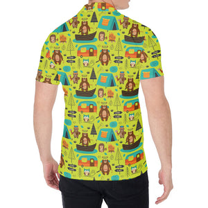 Animal Camping Pattern Print Men's Shirt