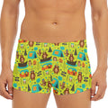 Animal Camping Pattern Print Men's Short Boxer Briefs