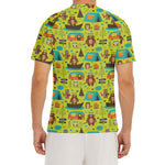 Animal Camping Pattern Print Men's Short Sleeve Rash Guard