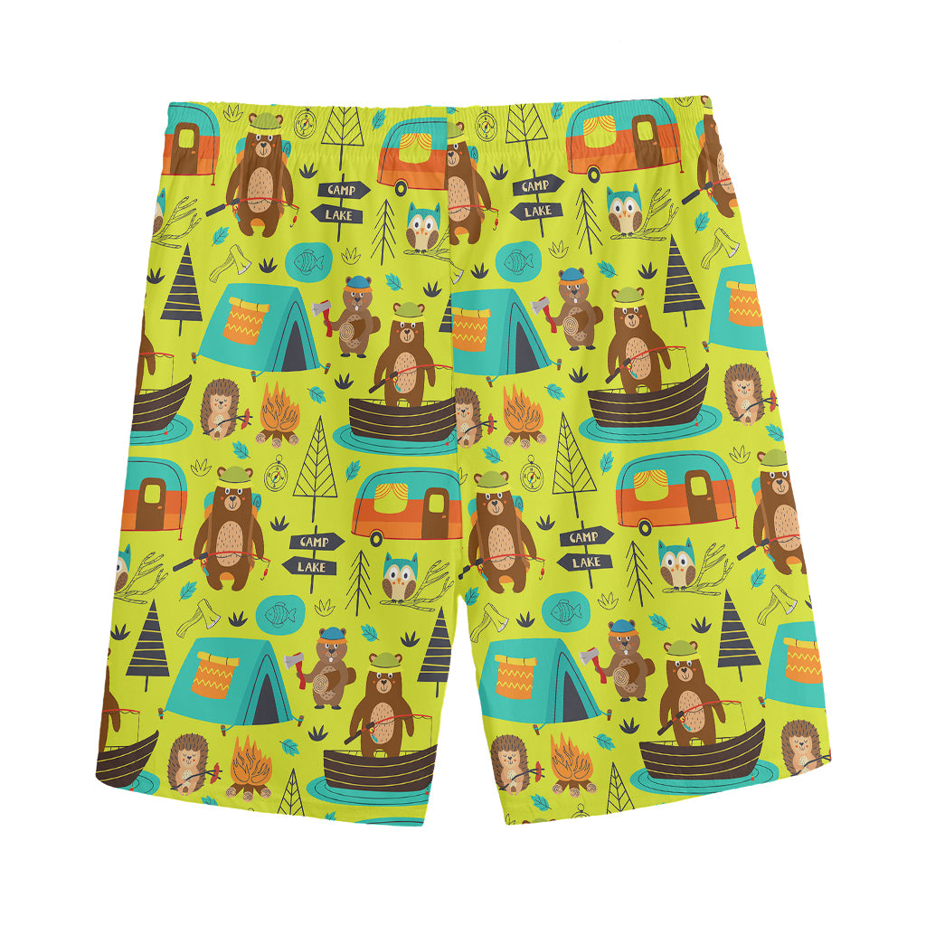 Animal Camping Pattern Print Men's Sports Shorts