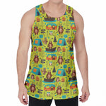 Animal Camping Pattern Print Men's Velvet Tank Top