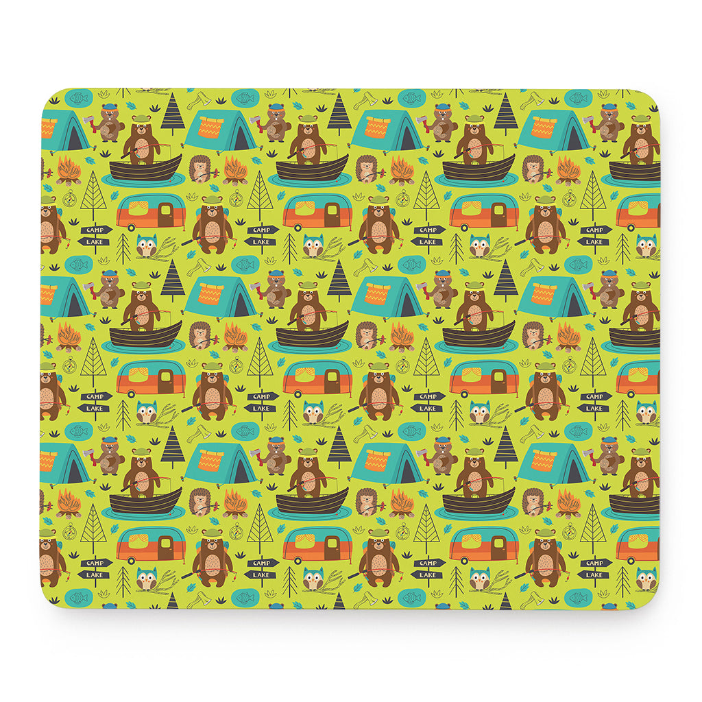 Animal Camping Pattern Print Mouse Pad